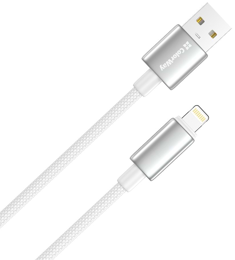 Кабель Colorway USB - Apple Lightning (zinc alloy braided) 3А 1м 
White (CW-CBUL098-WT)